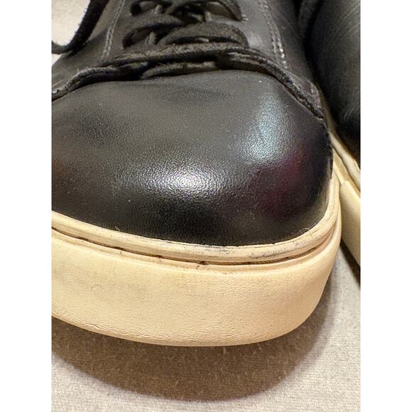 Birkenstock 43 (L 12-12.5 M10-10.5) Black Leather Bend Low Sneaker FLAWS - Picture 10 of 13